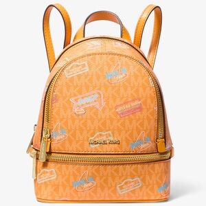 Michael Kors Rhea Extra-Small Printed Signature Logo Backpack